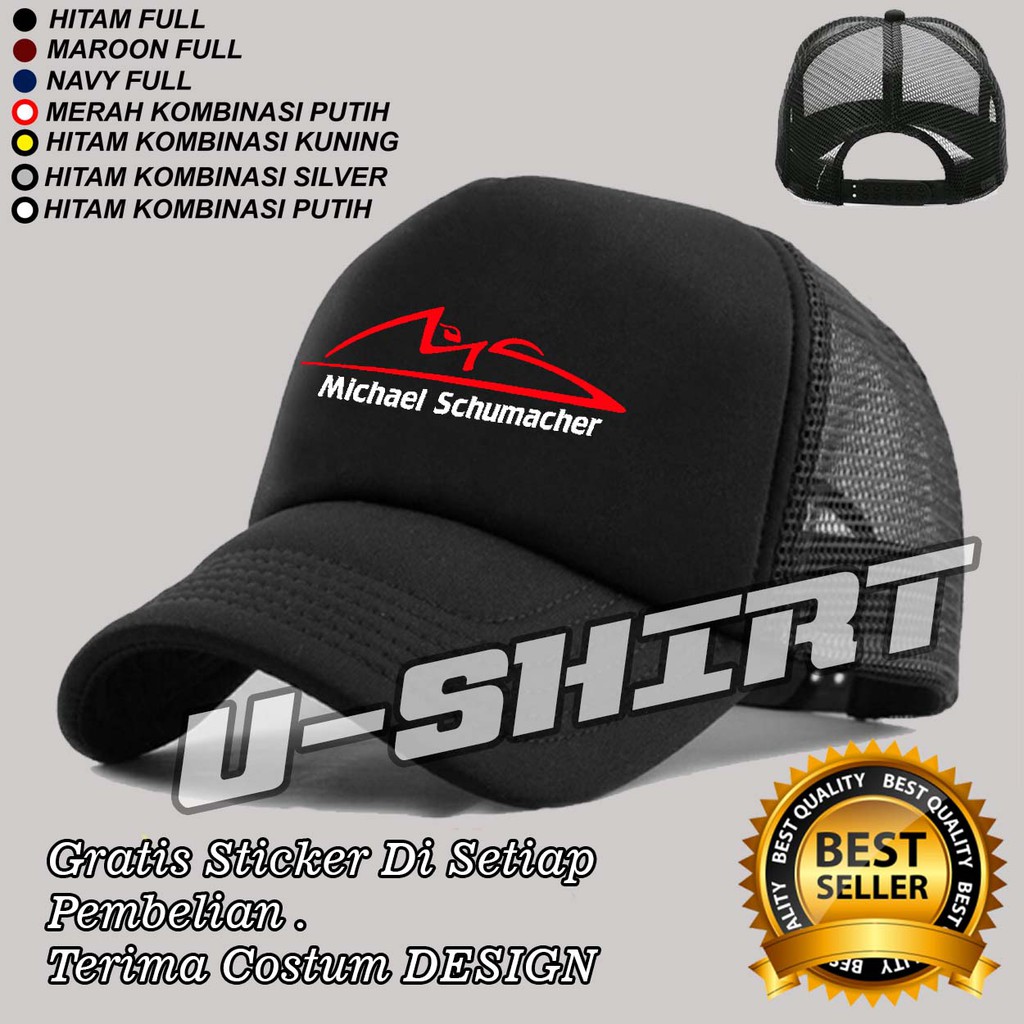 Topi Trucker Jaring MICHAEL SCHUMACHER F1 Murah Keren pria&wanita U-SHIRT