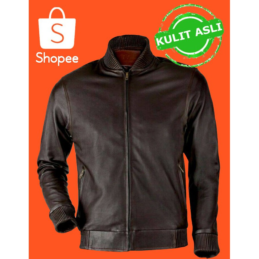 Jaket kulit pria kulit domba asli kualitas super model kerah harga grosir jacket asli Garut cowok