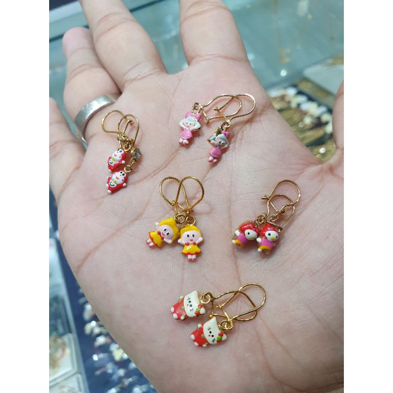 anting anak berkarakter lucu emas asli