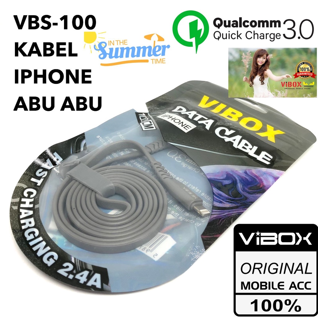 new~KABEL DATA MICRO IPHONE &amp; TYPE C VIBOX vb100 fast charging 2,4A 1m candy pack kabel data iphone