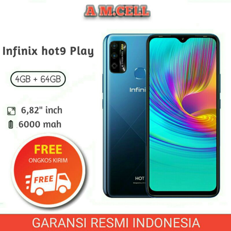 Infinix Hot 9 Play [2/32GB] & [4/64GB] Batery 6000mah ~ Garansi Resmi 1Tahun