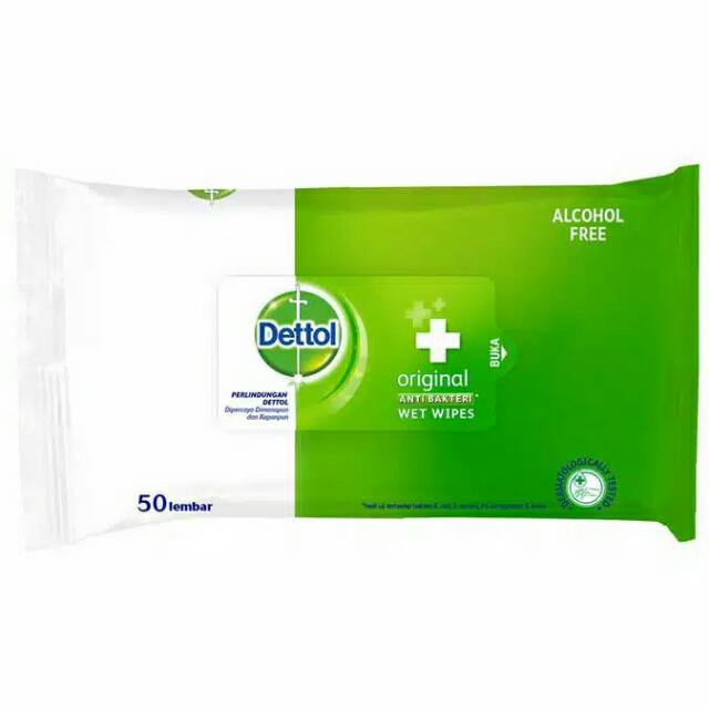 DETTOL WIPES ORIGINAL 50 LEMBAR DETTOL TISU BASAH ANTI BAKTERI
