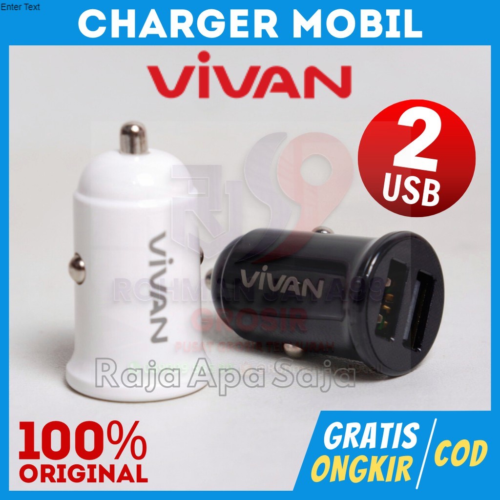 CAR CHARGER VIVAN - Carger Casan Carjer HP di Mobil Motor Charger Mobil 2 USB Fast Charging VCC01 10