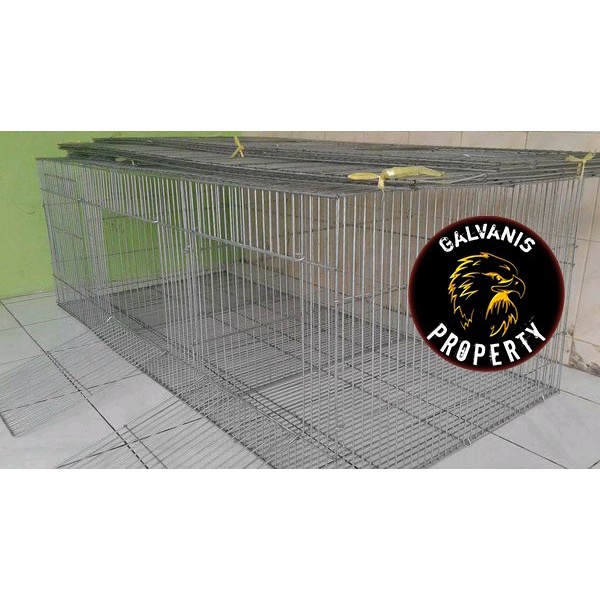 kandang kelinci galvanis 2 hole / 2pintu P100/L60/T50 cm / kandang kucing/ hewan / binatang musang /