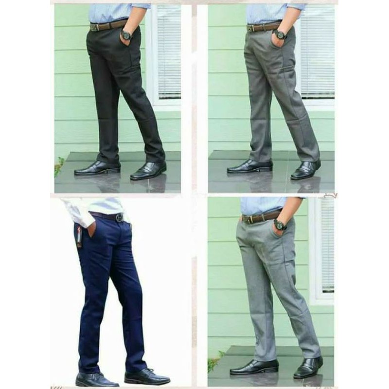 Celana Bahan Celana Ankle Pants Celana Casual Celana Formal Kerja Kantor Pria Slimfit Size 27-38 Woll Premium