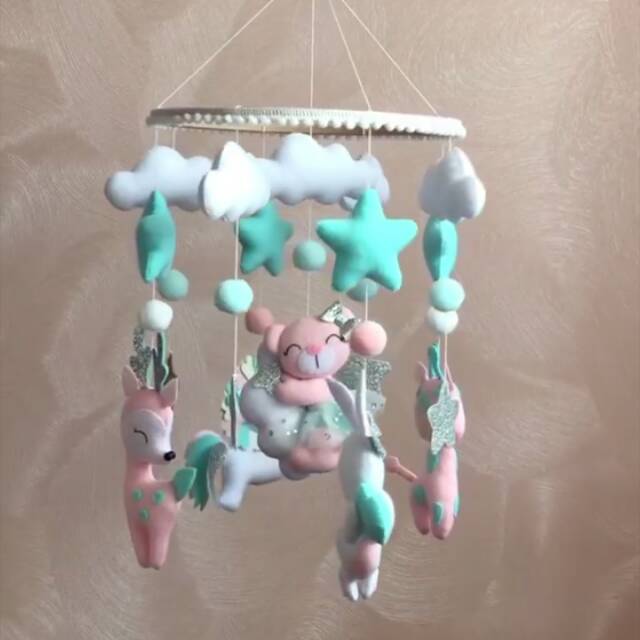 Musical mobile mainan gantung box bayi baby mobile