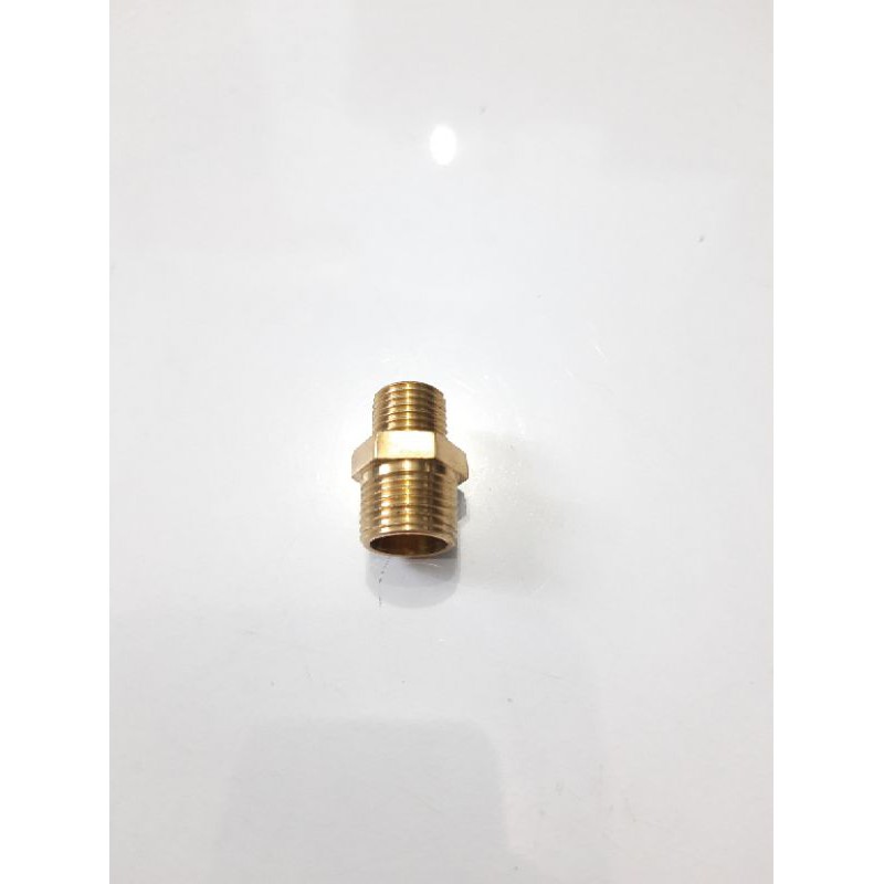 Double Nepel 3/8&quot; × 1/4&quot; KUNINGAN DRAT LUAR