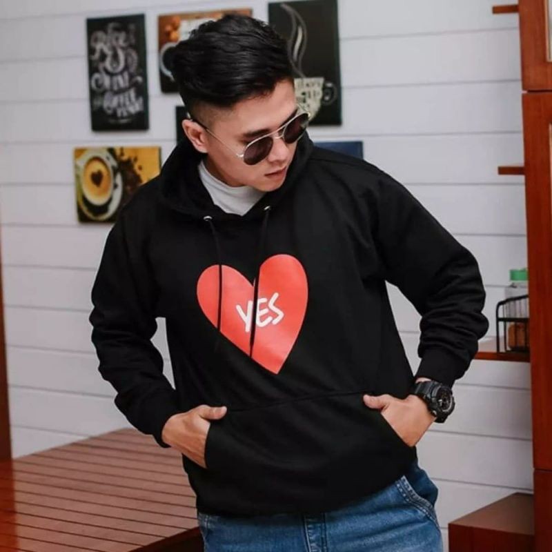 LOVE YES HOODIE || SWEATER PRIA DAN WANITA || JAKET PRIA MURAH #LY