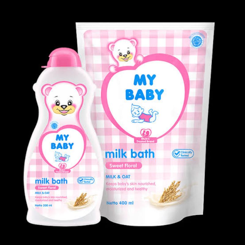 My Baby Bath Telon Plus - MYbaby Milk Bath Sweet Floral - Sabun Mandi Bayi Minyak Telon