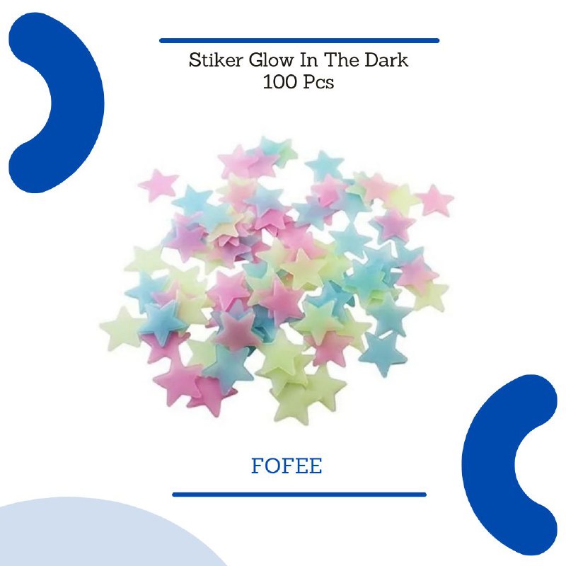 [IMPORT] - Sticker Glow In The Dark 100pcs Bintang Kecil Star Light Kode SG1