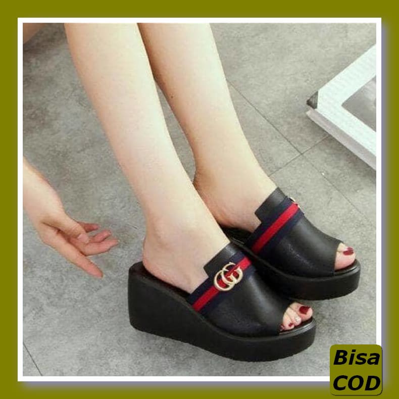 Wedges Wanita Sand Terbaru New Emory Camaya Import Origina Ig95 YF528 Sandal Wedges Wanita Slop