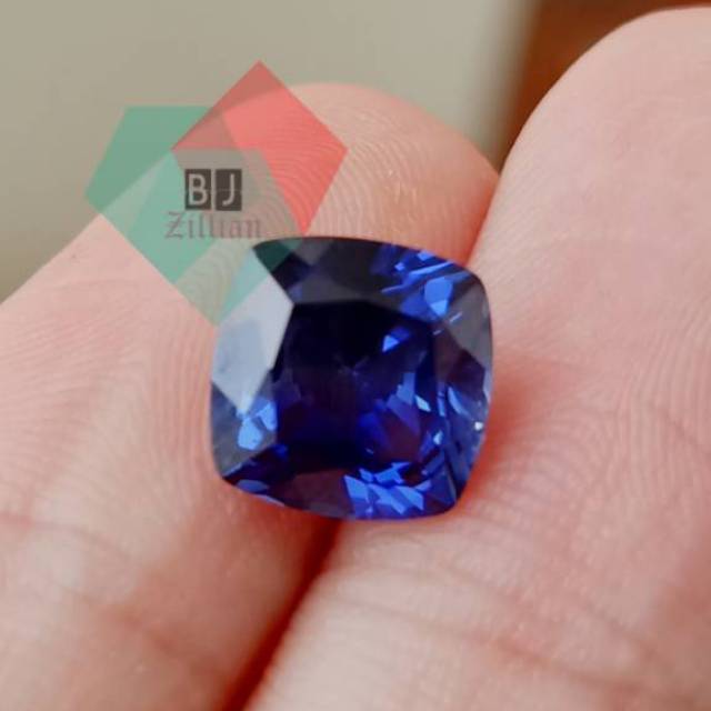 Permata Blue Safir Cutting Bangkok Color Corundum Synthetic 9 mohs