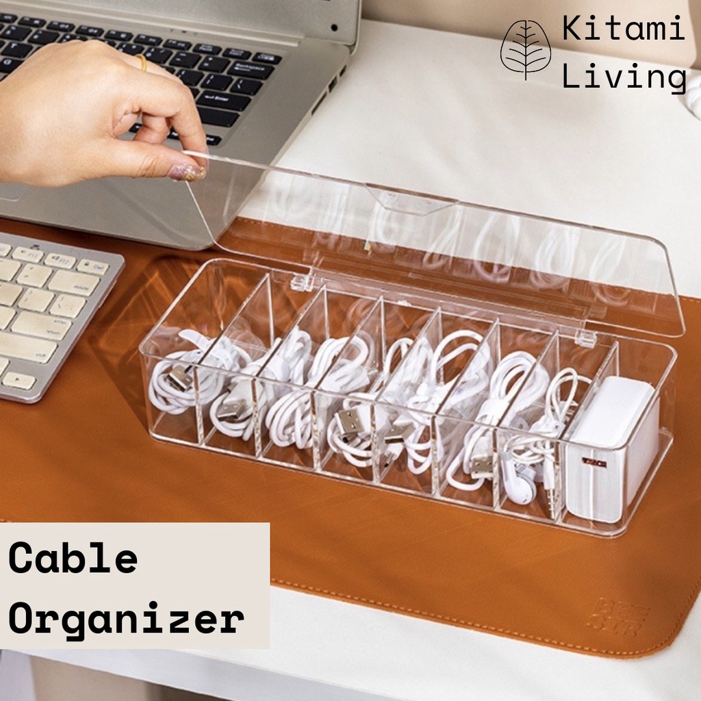 CABLE ORGANIZER PERAPI TEMPAT KABEL COLOKAN STORAGE BOX ACRYLIC BENING SERBAGUNA MULTIFUNGSI