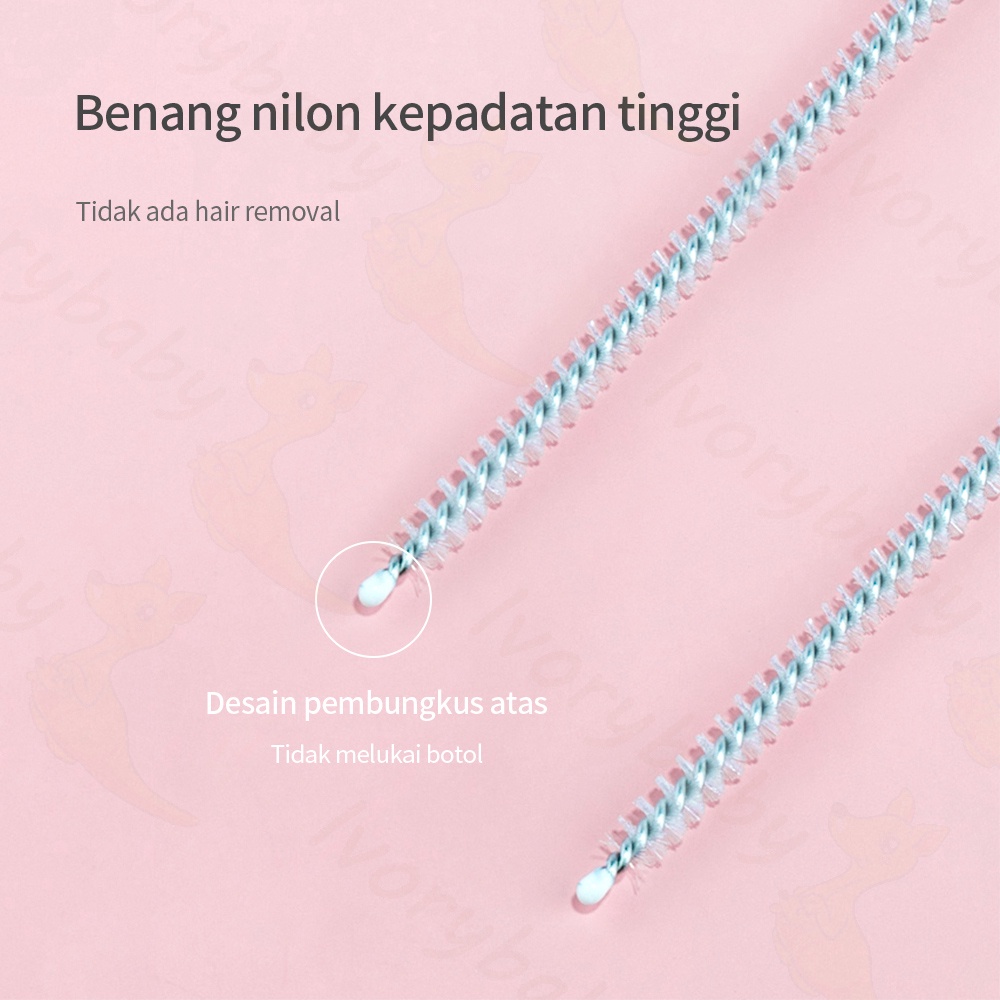 Ivorybaby Sikat Sedotan Stainless Brush Straw Sikat Dot Bayi