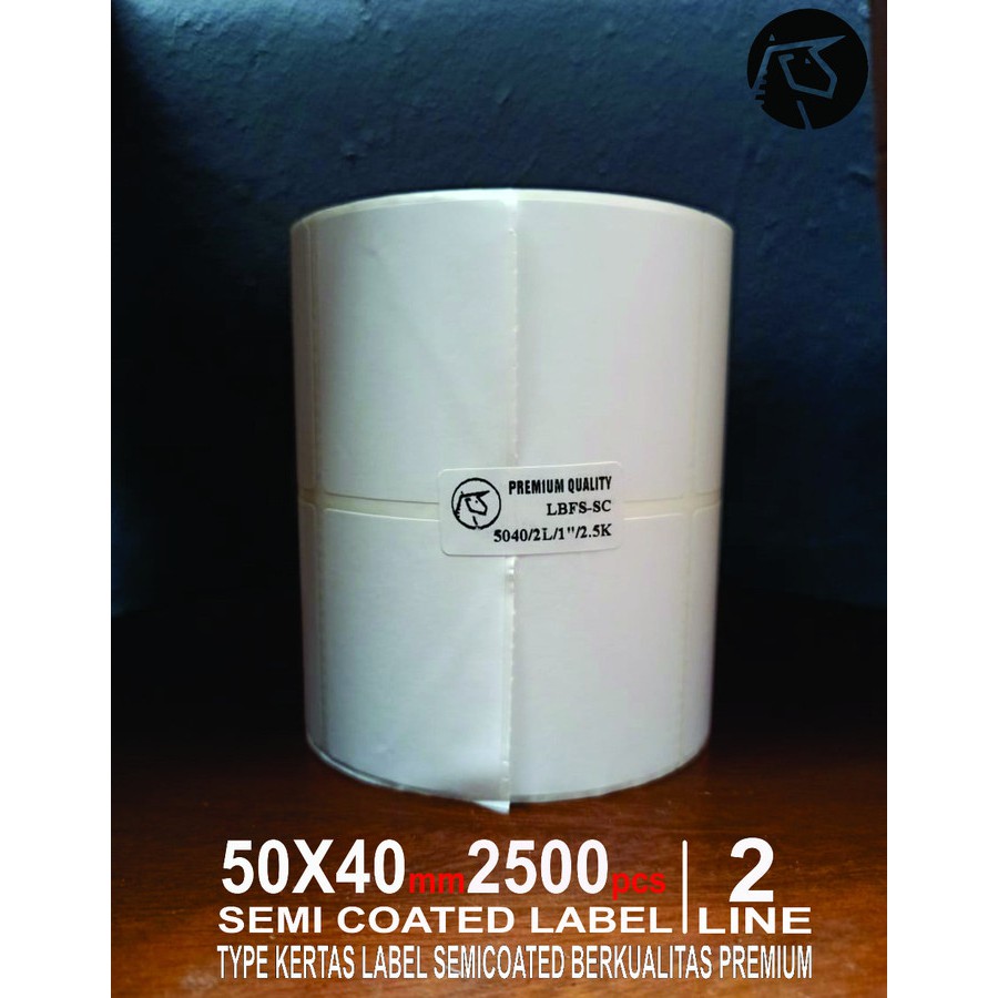 Kertas Stiker Label Barcode Semicoated 50x40mm 2Line Isi 2500pcs