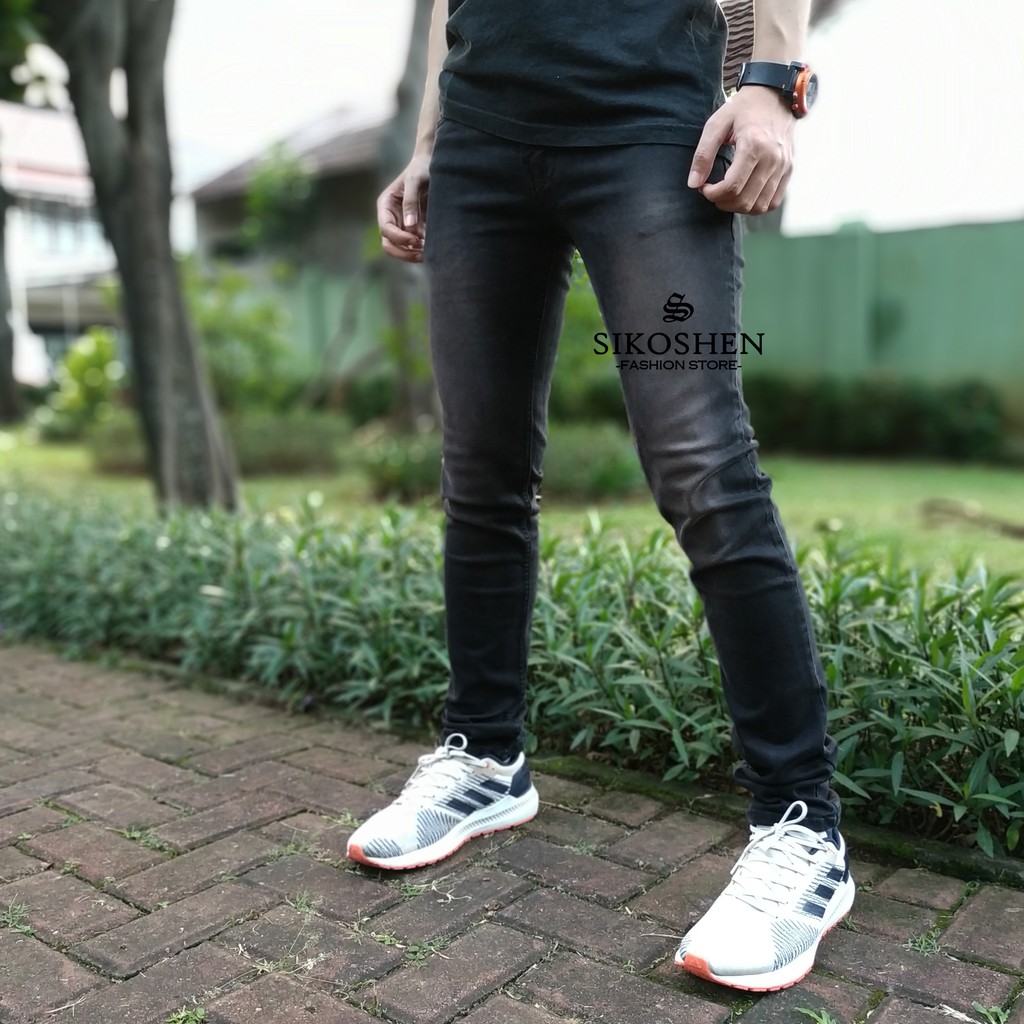 Celana Jeans Pria Original TONY JACK / Soft Jeans Panjang Hitam Wash