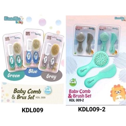 Kandila Baby Comb &amp; Brush Set KDL099 KDL009-2 - Kandila Sisir Bulu Lembut &amp; Sisir Bayi - Sisir Grigi