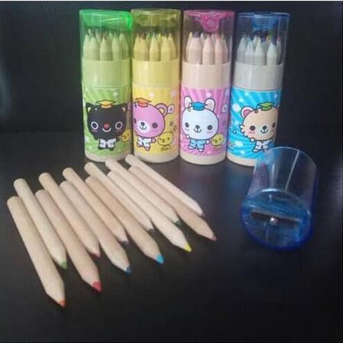 

PENSIL WARNA MINI 12 WARNA + PERAUT + PENCIL CASE TABUNG ALAT WARNA LUCU COLOR COLOUR