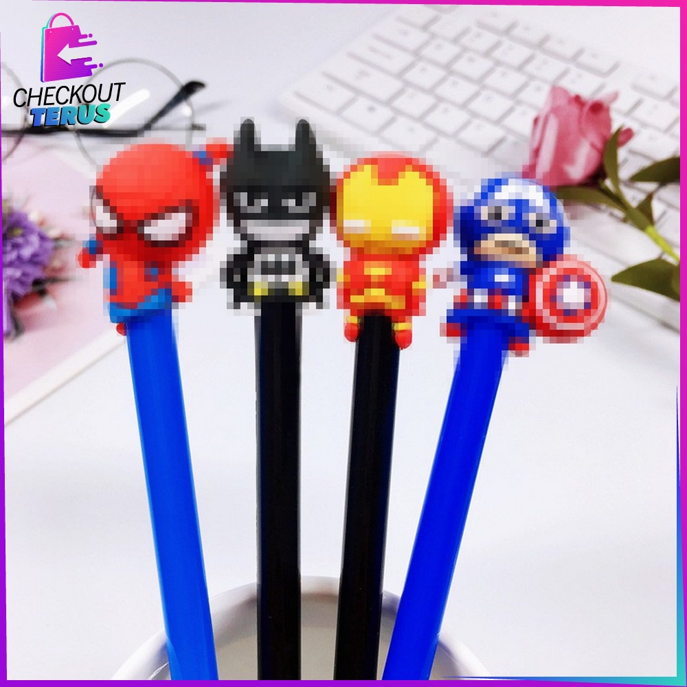 CT A12 Pena Hero Alat Tulis Stationary Pulpen Gel hero Pen Karakter Pena Motif Superhero