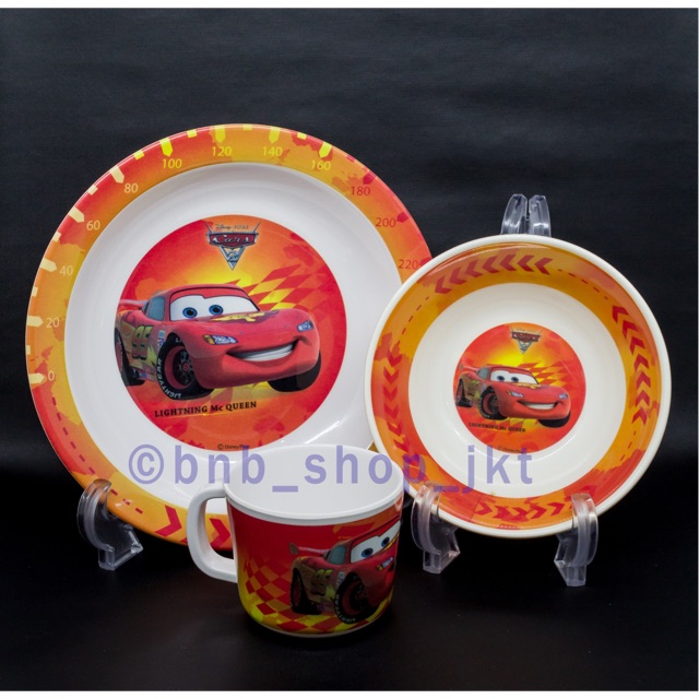 Piring, Mangkok, dan Gelas Melamin Golden Dragon Disney Cars Lightning Mcqueen Red