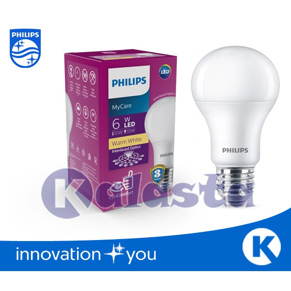 Lampu Bohlam Bulb LED Philips 6 W 6W 6 WATT 6WATT BERGARANSI