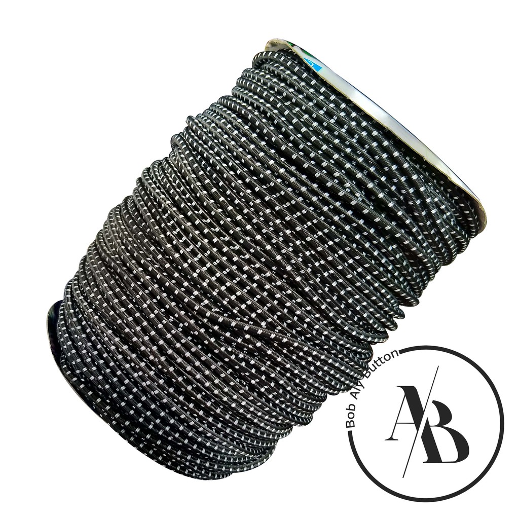 TALI KUR KARET ELASTIS BULAT 3 MM WARNA CORAK ZEBRA ECERAN