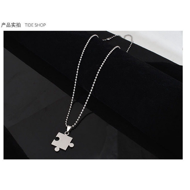 Satu pasang pecinta Jepang dan Korea disco pria dan wanita hip hop Harajuku hip hop puzzle kalung tr