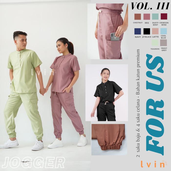 Lvin Baju Oka O Neck Joger / Baju Jaga / Set Baju Celana Jaga Oka