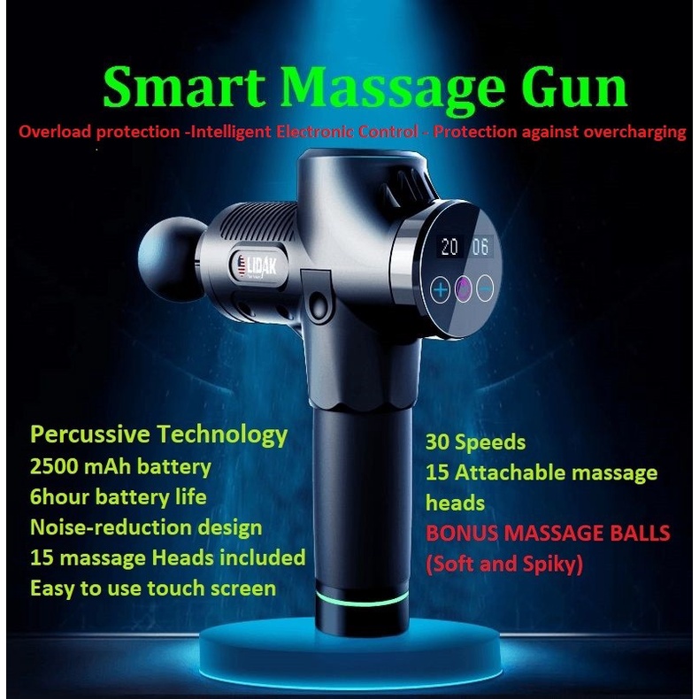 Alat Pijat Getar Terapi Relaksasi Otot muscle Massage Gun TOP-END LED MERK LIDAK 30 SPEED