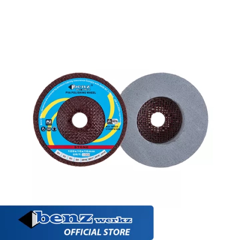 HABISIN STOK ❤️Batu Sponge Poles Granit Keramik Kaca Benz 4&quot; Polishing Wheel