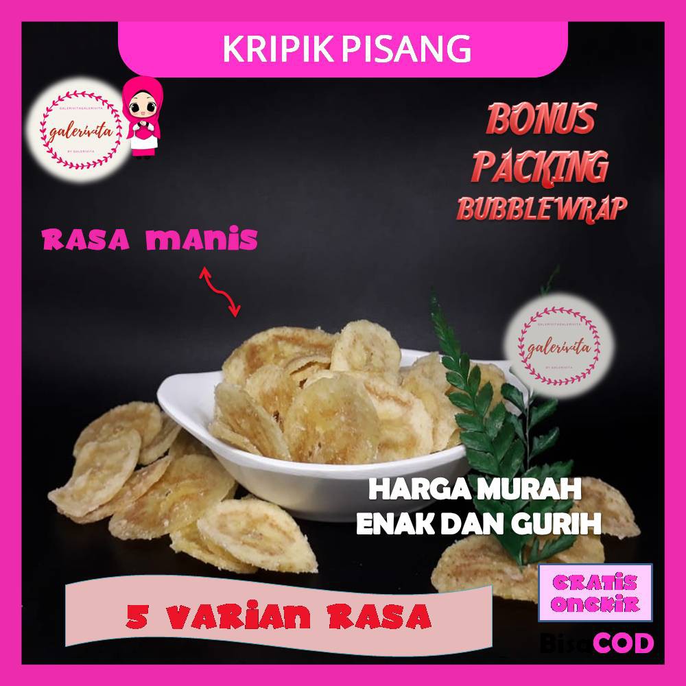 

Keripik Pisang Gurih Renyah Aneka Rasa Manis Cokelat Original Pedas 100 Gram Free Bubble Wrap