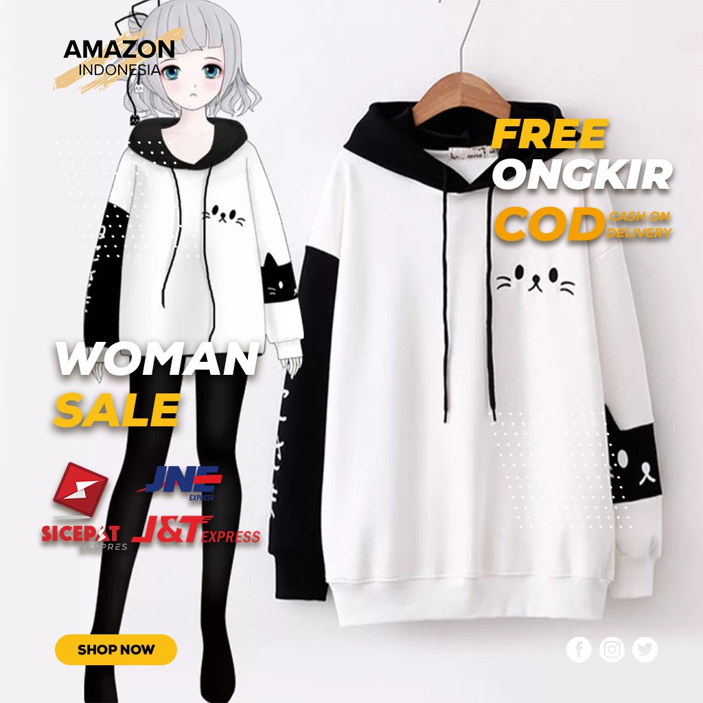 [GRATIS ONGKIR] HOODIE CEWEK ATASAN CEWEK HOODIE WANITA BAHAN BABYTERRY HOODIE PUTIH HOODIE WHITE