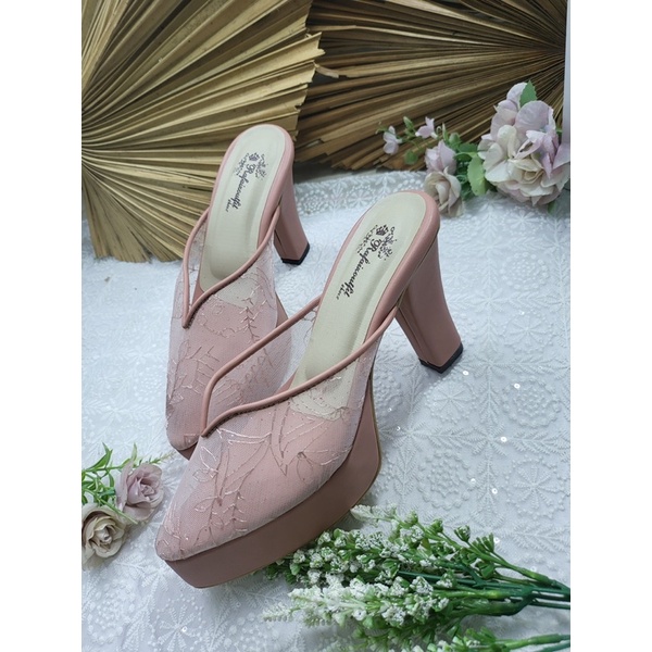 sepatu V KELLY dustypink tinggi 10cm