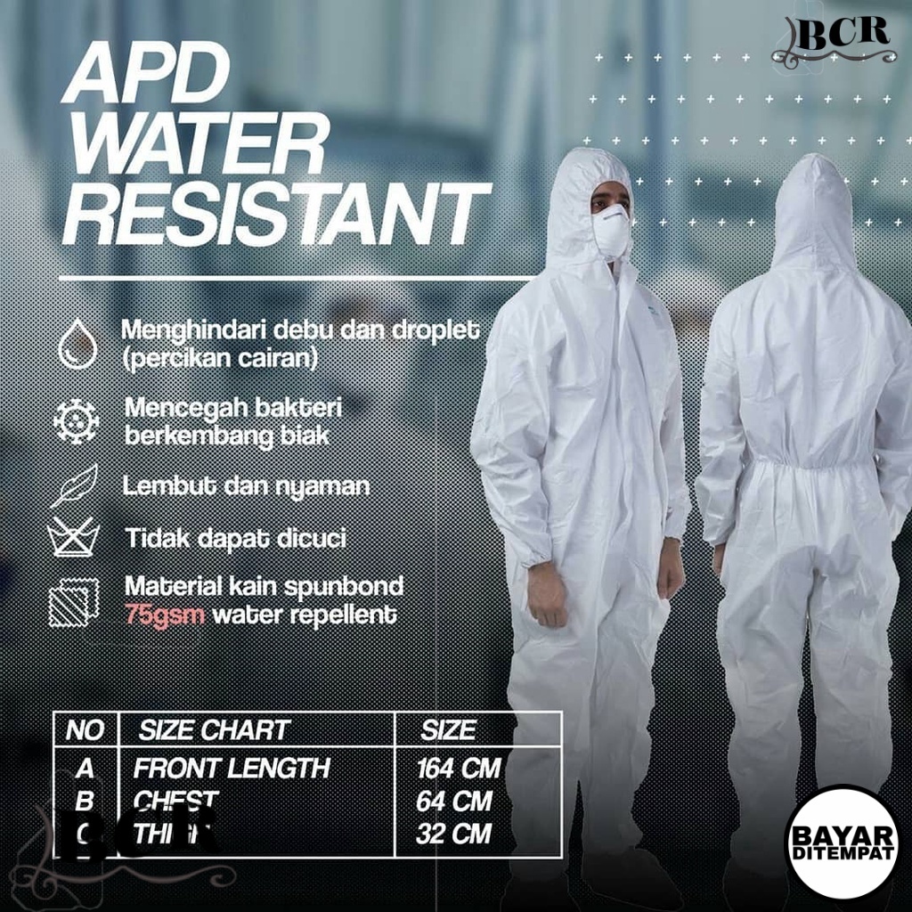 APD GOWN hazmat baju apd medis alat kesehatan bahan spundbond alat pelindung diri suit coverall ori
