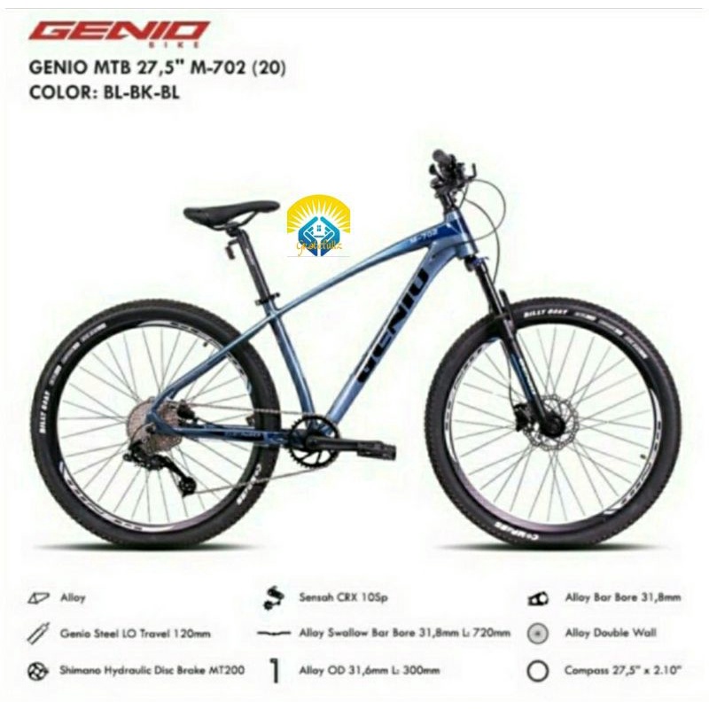 Sepeda gunung 27,5 inch MTB GENIO M 702 alloy hydraulic