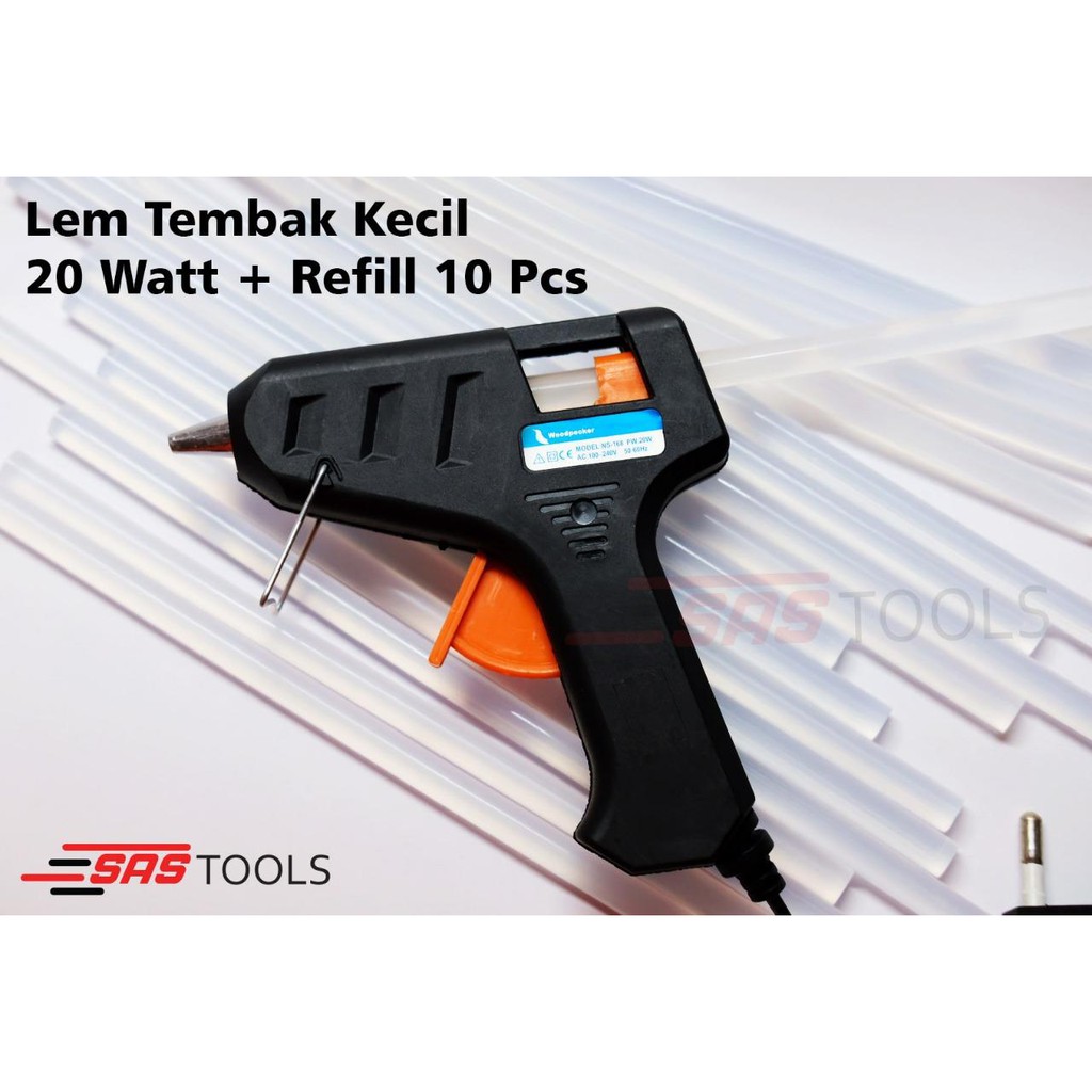 

Lem Tembak /Glue Gun KECIL 20watt Hitam + Isi Refill 10 Pcs