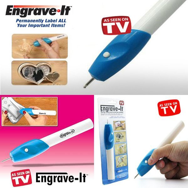 Engrave It Pen Alat Ukir / Grafir Elektrik Portable - Putih-Biru