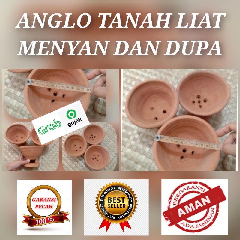 anglo tanah liat tempat bakar dupa dan menyan