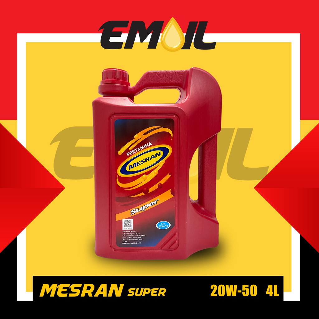 ORI OLI PERTAMINA MESRAN SUPER SAE 20w-50 galon 4 liter