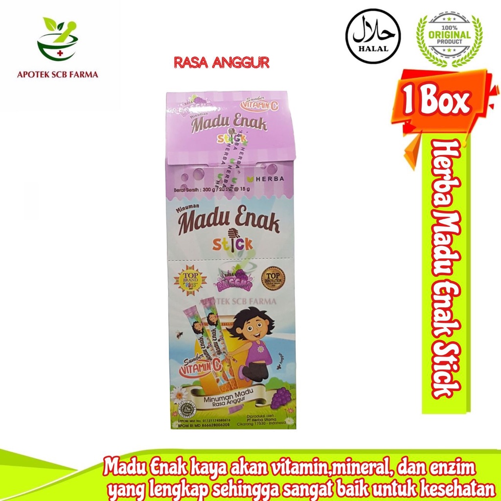 

MADU ENAK Stick Minuman Madu Rasa 20s x 15gr - Anggur