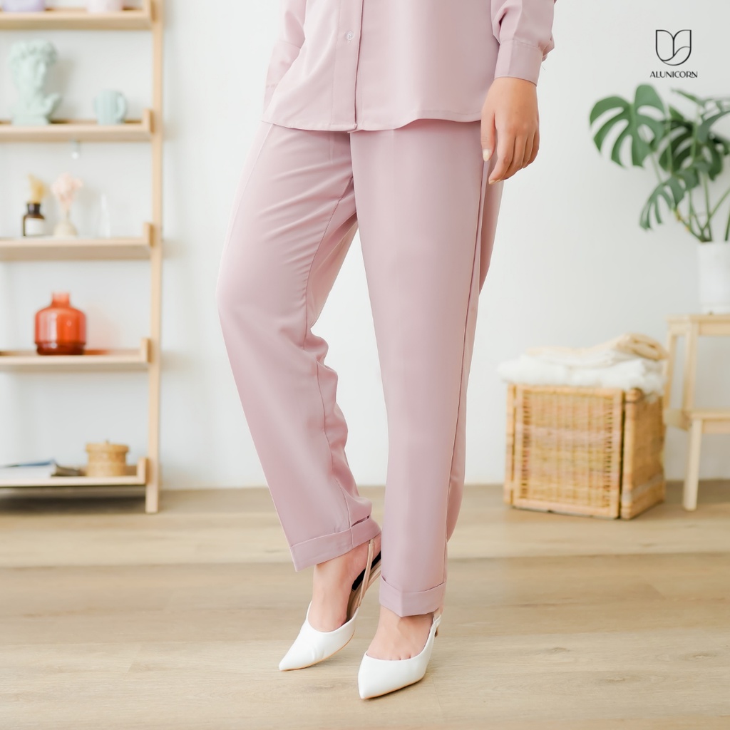 Alunicorn - Busui- Bia Series - Valen Set - Blouse Wanita - Pants Wanita-Pants Flaminggo
