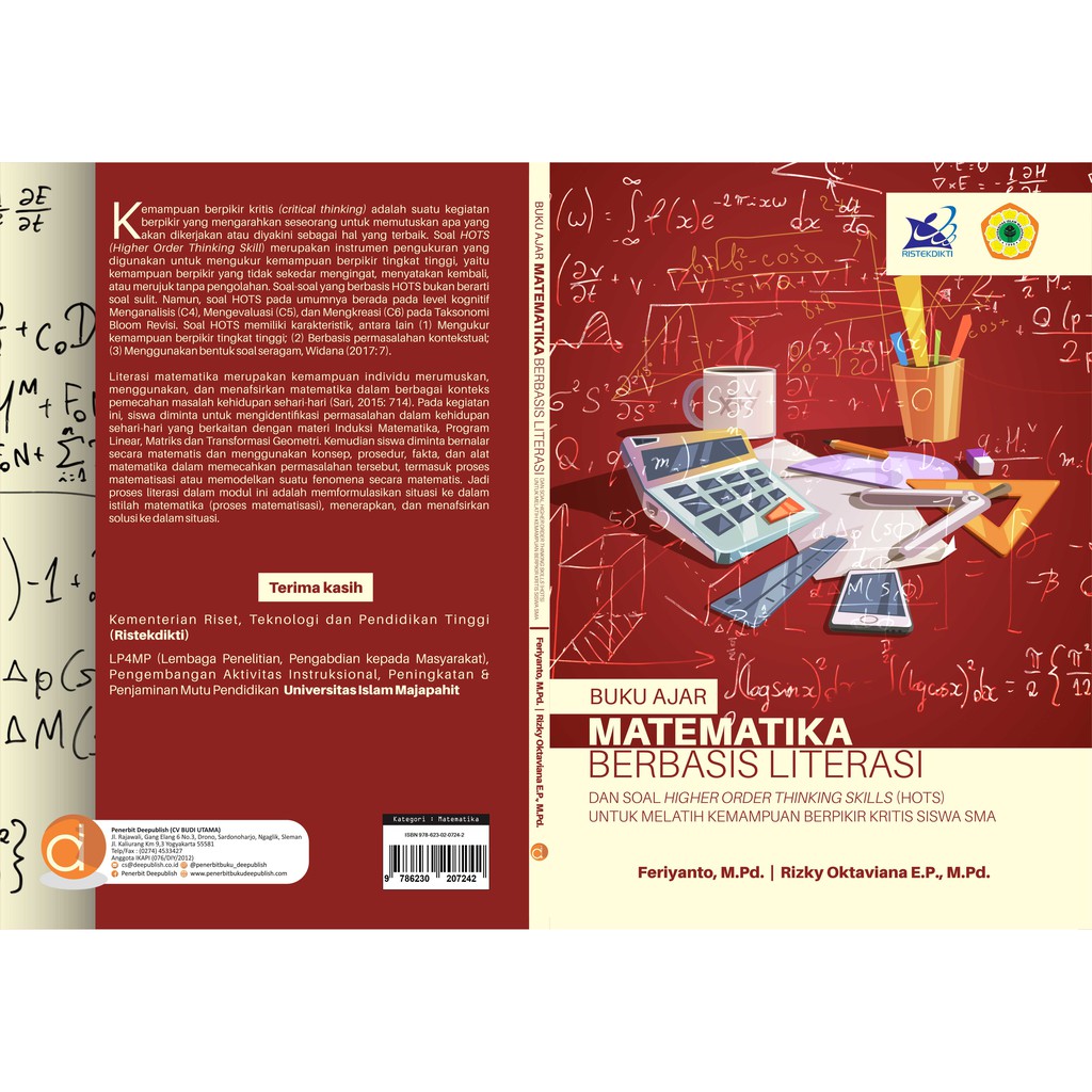 Deepublish - Buku Ajar Matematika Berbasis Literasi Dan Soal Higher Order Thinking Skills (HOTS)