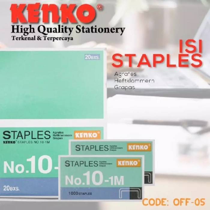 

SJS Kenko Isi Staples No.10/ refill Stapler/ Isi Ulang Jegrekan