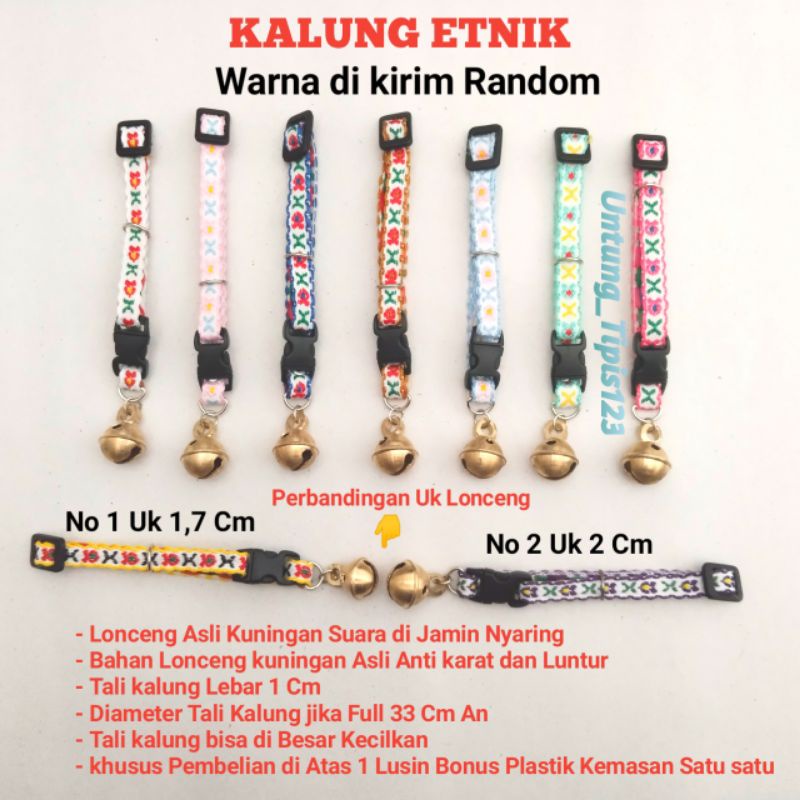 Kalung kucing lonceng Kuningan kualitas premium tali kalung banyak model suara kencang