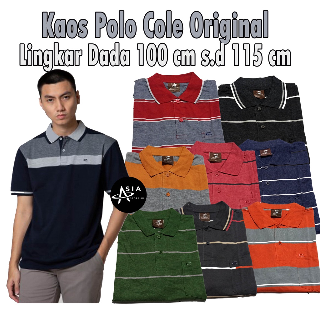 Kaos Kerah Cole Polo Shirt Stripe Wangky Cole Lengan Pendek Kaos Polo Cole Stripe Polos Original