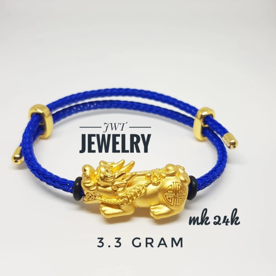 GELANG EMAS TALI KULIT PIXIU BESAR 24K HK 999