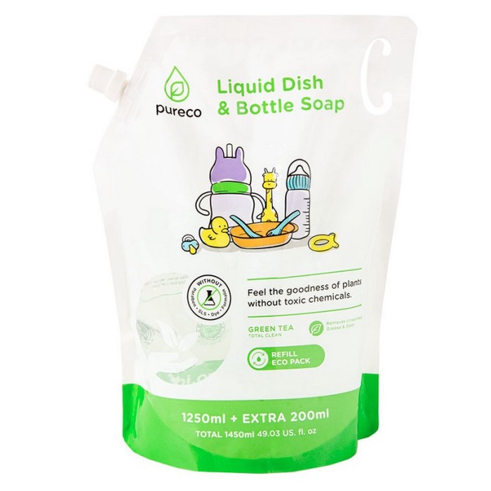 PURECO LIQUID DISH &amp; BOTTLE SOAP REFILL 1450ML / PURECO