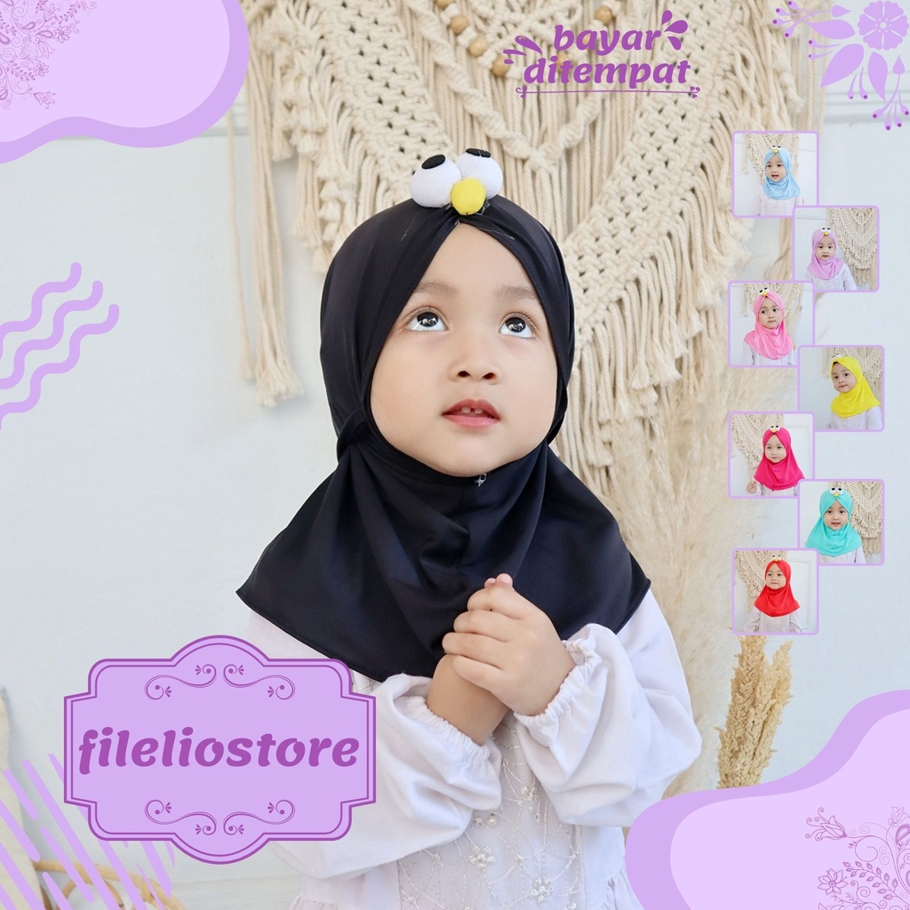 Jilbab Anak Bayi Perempuan Elmo Imut / Hijab Anak Baby Lucu Murah / Kerudung Anak Bayi