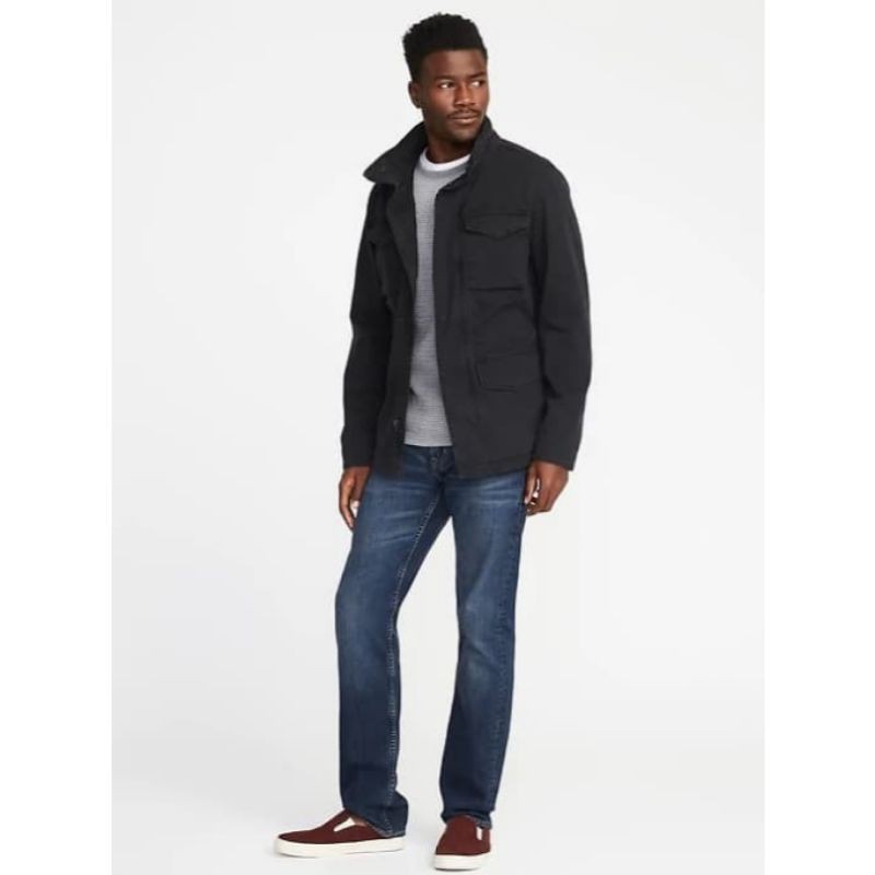 Jaket Parka Old Navy Hidden Hood Black Wash Original Jacket