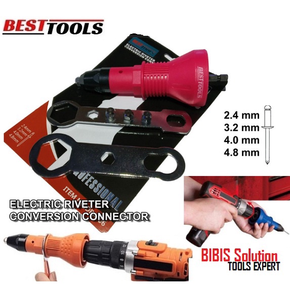 Adaptor Ripet Rivet Gun Adapter Alat Tembak Paku Rivet Untuk Mesin Bor high Quality